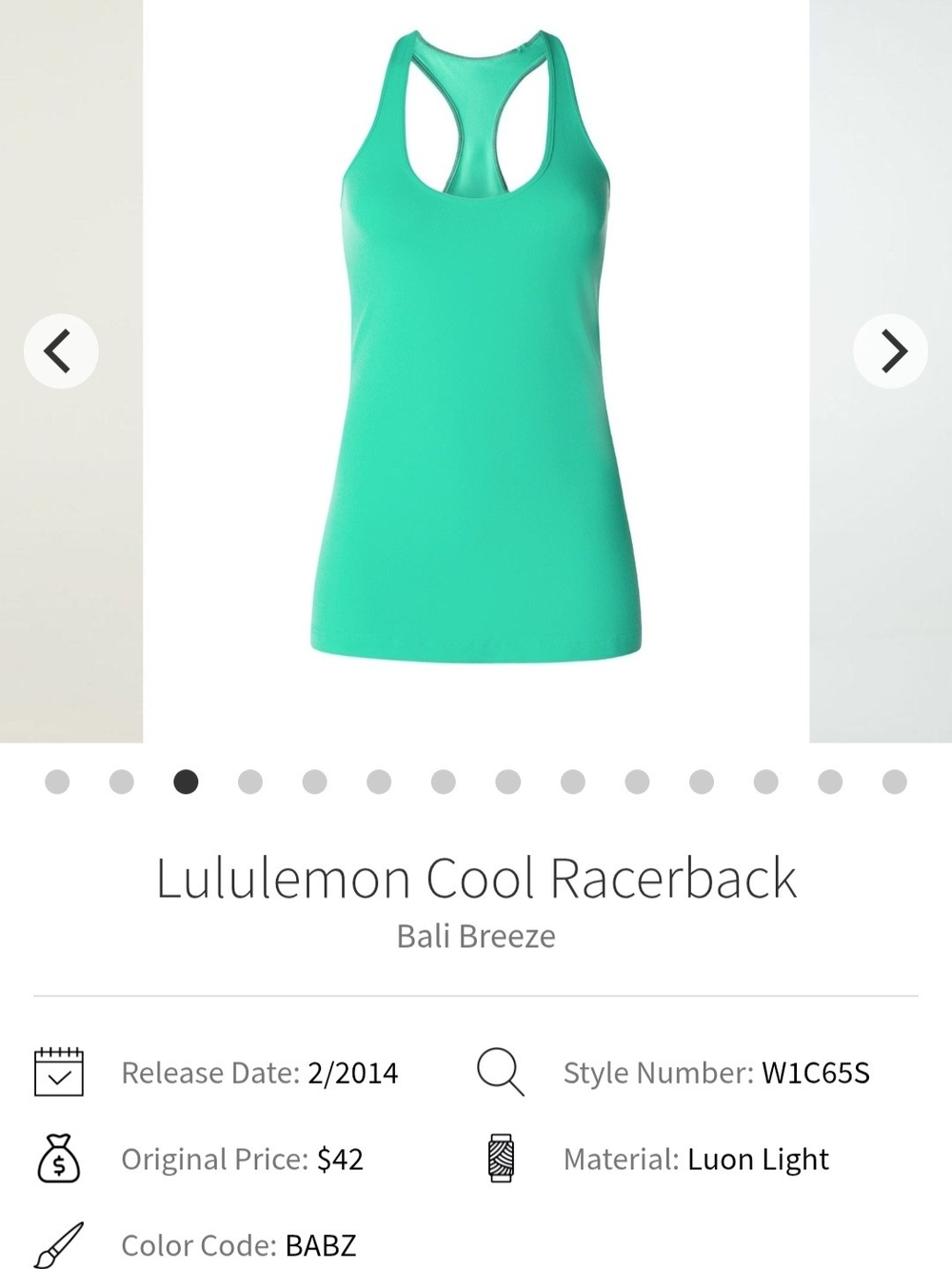 NWT Lululemon Cool Racerback Tank - Bali Breeze